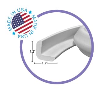 Kidkusion Baby Proof Edge Guards for Safety | Made in The USA | 12 Feet | Soft Gray | Edge Protectors for Furniture, Tables, Fireplaces | Heavy Duty Tape Included