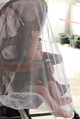 Enovoe Baby Mosquito Net for Stroller - Durable Cover for Cribs, Bassinets, Playards, Brown