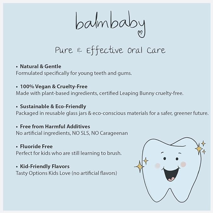 Kids All Natural Fluoride Free Toothpaste with Xylitol, SLS Free, Vegan, Gluten Free, BPA Free, Zero Waste, Mint, 2 fl oz