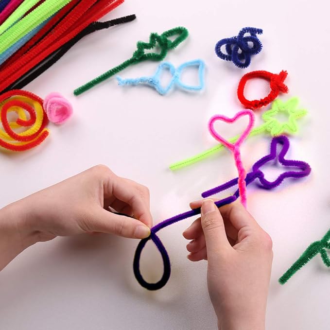 100 Pieces Pipe Cleaners Chenille Stem, Solid Color Pipe Cleaners Set for Pipe Cleaners DIY Arts Crafts Decorations, Chenille Stems Pipe Cleaners (Purple)