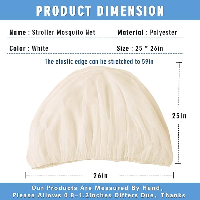 Mosquito Net for Stroller - Protective 2Pack Perfect Bug Net for Strollers, Bassinets, Cradles, Playards, Pack N Plays and Portable Mini Crib (Khaki)