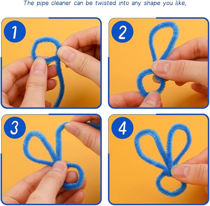 100 Pieces Pipe Cleaners Chenille Stem, Lake Blue Pipe Cleaners Set for DIY Arts Crafts Decorations (Lake Blue)