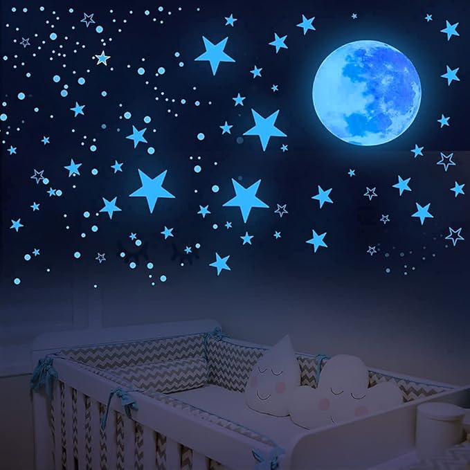 Glow in The Dark Stars for Ceiling,Star Decorations for Bedroom,Kids Boys Girls Room Decor,Cool Things for Your Play Room,Wall Stickers for Bedroom,Wall Decorations