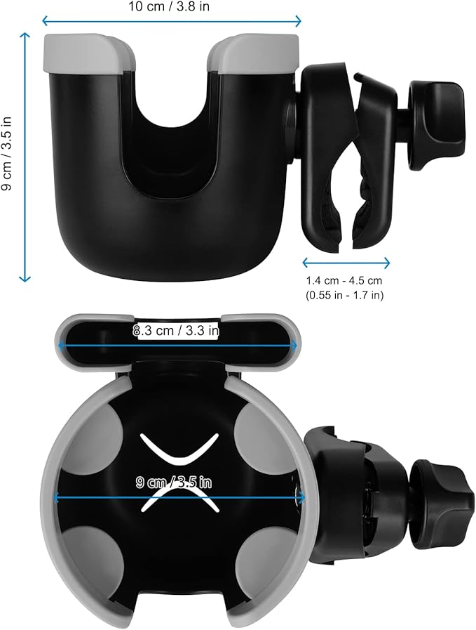 Accmor Stroller Cup Holder with Phone Holder, Bike Cup Holder, Universal Cup Holder for Uppababy Nuna Doona Strollers, 2-in-1 Cup Phone Holder for Stroller, Bike, Wheelchair, Walker, Scooter