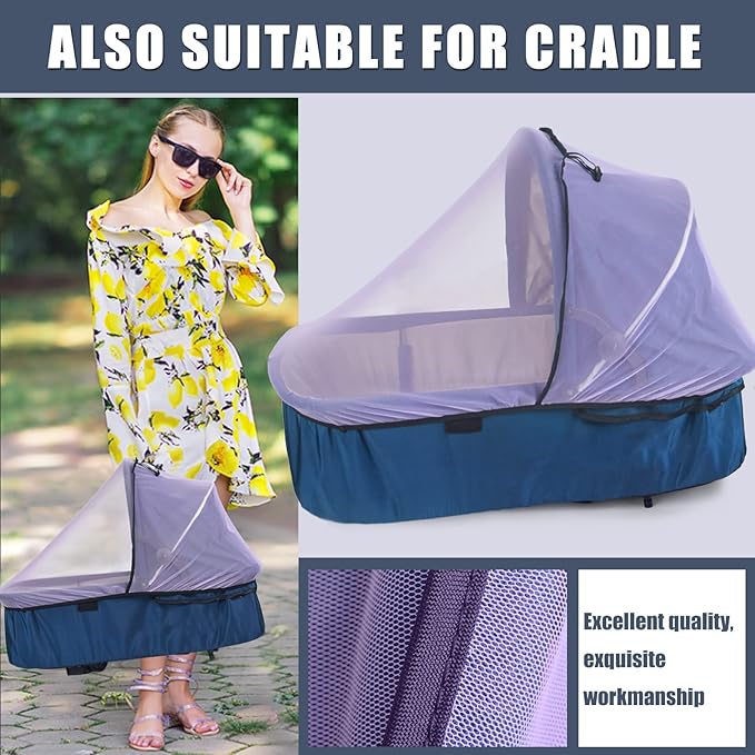 Mosquito Net for Baby Car Seats, Infant Car Seat Insect Mesh Net, Breathable, Universal Fit for All Car Seats, Premium Quality: Machine Washable Durable & Long Lasting Infant Insect Netting (Purple)