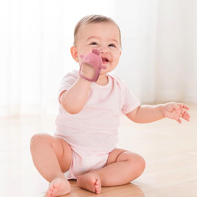 Baby Teething Toys, Teething Toys, Teethers for Babies 3-6 Months, Baby Chew Toys, BPA Free Teether Mitten with Soft Texture for Sensory Exploration and Itching Teething Relief