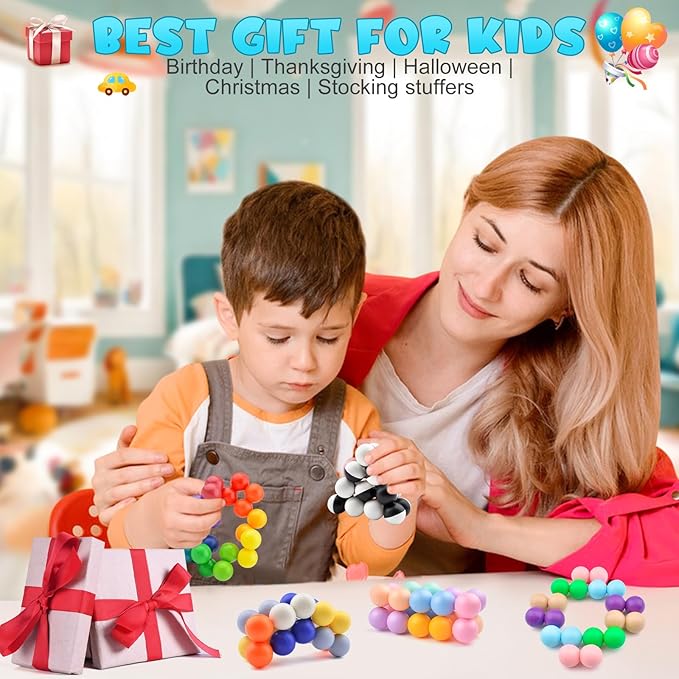2PCS Sensory Fidget Toys for Kids Toddler Adults, Autism Sensory Toys for Autistic Children, ADHD Tools ,Calm Down Desk Toys ,Stocking Stuffers Present for Girls Boys 3-12 Year Old Age(B)