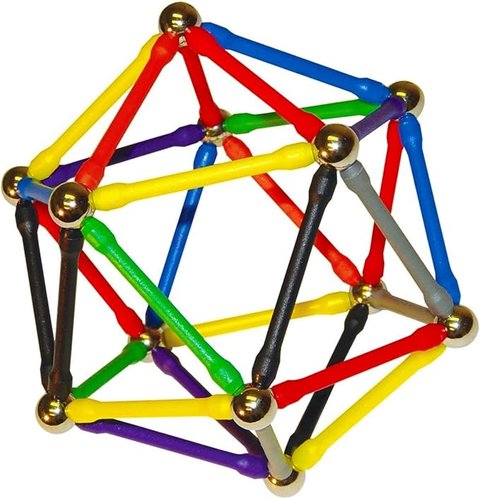 Mega Magz, 130-Piece Magnetic Construction Set - 66 bars and 64 balls