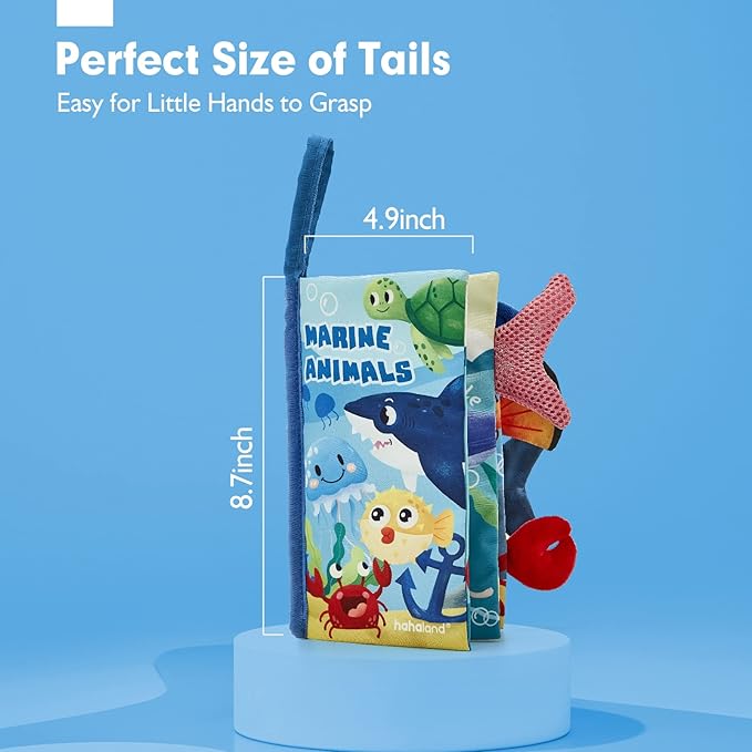 hahaland Baby Books 0-6 Months,Infant Tummy Time Toy High Contrast Sensory Baby Toys 6 to 12 Months Touch Feel Book Baby Gifts for Boy Girl 0-3 Months Book Early Learning Toy (Single Book)