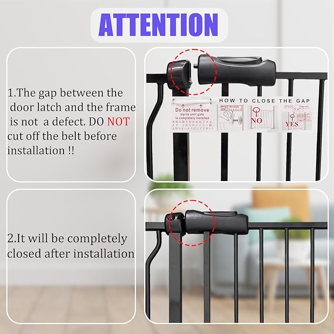 Extra Wide 76.4-81 Inch Large Baby Gates for Stairs, Doorways - No Drilling, Pressure Mounted Pet Gates for Kids & Dogs