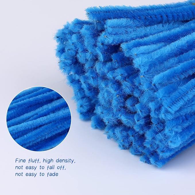 100 Pieces Pipe Cleaners Chenille Stem, Lake Blue Pipe Cleaners Set for DIY Arts Crafts Decorations (Lake Blue)