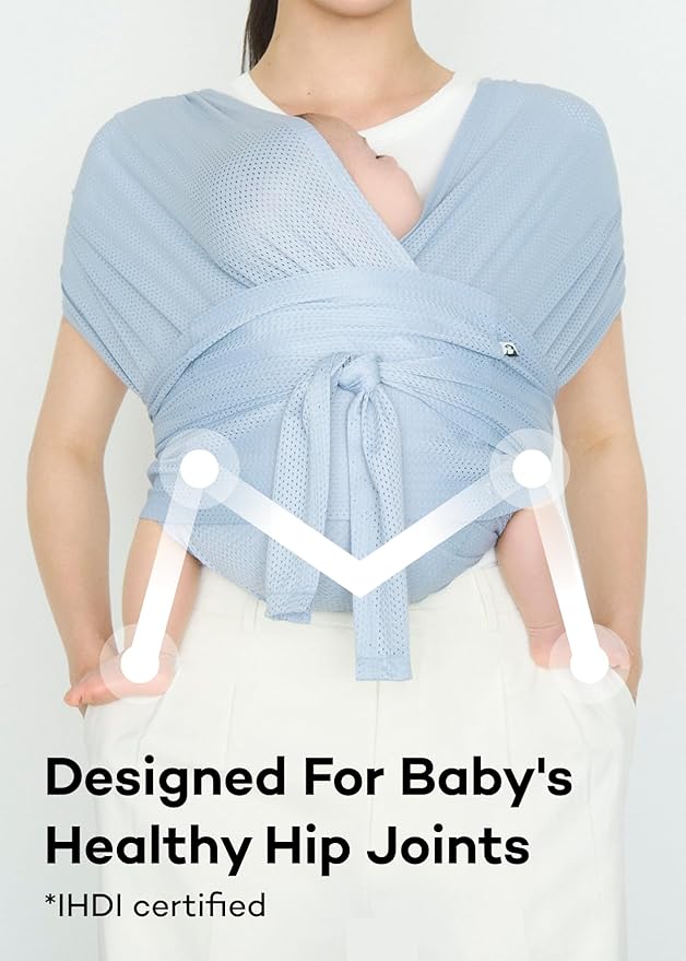 Konny Baby Carrier Flex AirMesh with Head Support- Adjustable, Easy to Wear Baby Wrap Sling, Perfect for Newborn Babies Essentials up to 44 lbs (M-4XL) -Charcoal