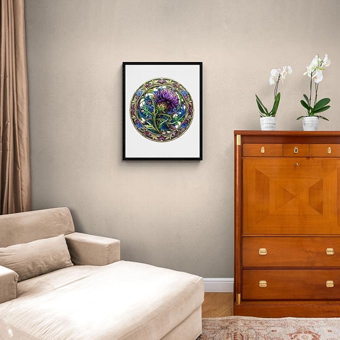 KAAYEE Wooden Jigsaw Puzzles-3D Visual Effect Scotch Thistle Wooden Puzzle Adult Unique Shape Wooden Puzzle Wooden Jigsaw Puzzle for Adult,Puzzle for Adults,Family Puzzles (M-11.4 * 11.4in-200pcs)