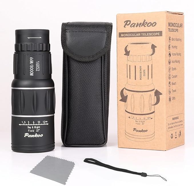 16X52 Monocular Telescope High Powered for Adults, 2023 Power Prism Compact Monoculars for Adults,HD Monocular Scope for Gifts, Outdoor Activity,Bird Watching,Hiking,Concert,Travelling