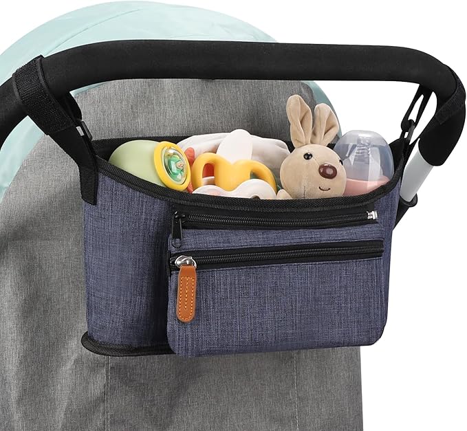 Accmor Universal Stroller Organizer with Detachable Phone Bag, Stroller Bag Caddy Organizer Stroller Accessories for Uppababy, Baby Jogger, Nuna, Doona, Britax Strollers