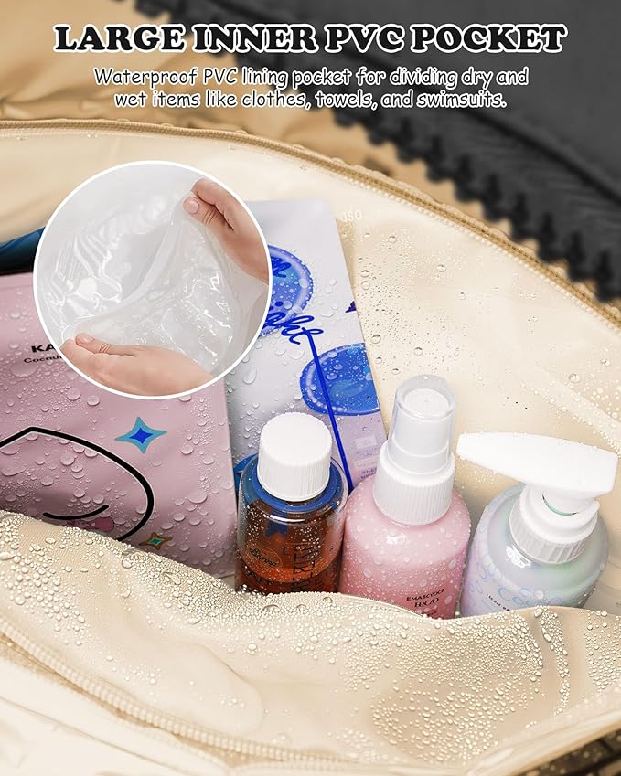 Women Duffle Bag with Initial, Personal Item Travel Bags,Stuff for Teen-Gym Bag with Wet Pocket,Lightweight Travel Bags Personalized Tote with Makeup Pouch