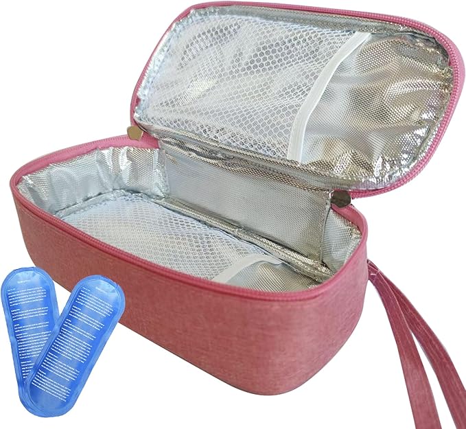 Insulated Breastmilk Cooler Bag with 2 Ice Packs - Breastmilk Cooler Organizer Bag for Daycare, Breastfeeding Mom Travel Outdoor