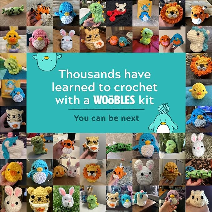The Woobles Minecraft Crochet Kit – Beginner Crochet Kit for Adults & Kids, Easy Knitting Kit with Woobles Yarn, DIY Crafts, Crochet Animals, Minecraft Toys, Gift for Gamers & Crafters (Llama)