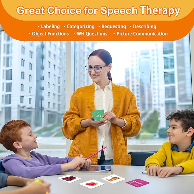 100 Nouns Flashcards, Key Vocabulary Flash Cards for Toddlers 2-3, Sturdy and Durable Speech Therapy Materials Flash Cards for Autism Learning, ABA Therapy| Special Education Must Have