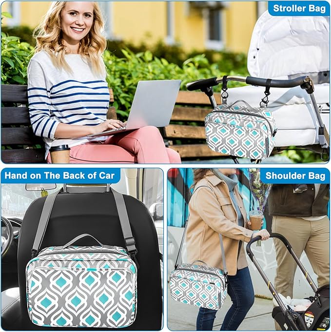 Accmor Stroller Organizer, Universal Stroller Organizer with Insulated Cup Holder Pocket, Dual Purpose Large Capacity Stroller Bag Caddy, Stroller Accessories Fits for Uppababy, Doona, Nuna Strollers