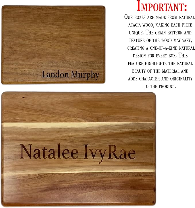 USA Flag Box with Name - Wooden Keepsake Box for Mens, Boys, Wooden Anniversary Wedding Gift for Men/Women, American Flag Gifts for Men, Personalized Memory Boxes, Trinket Boxes, 8 x 6 x 4 in
