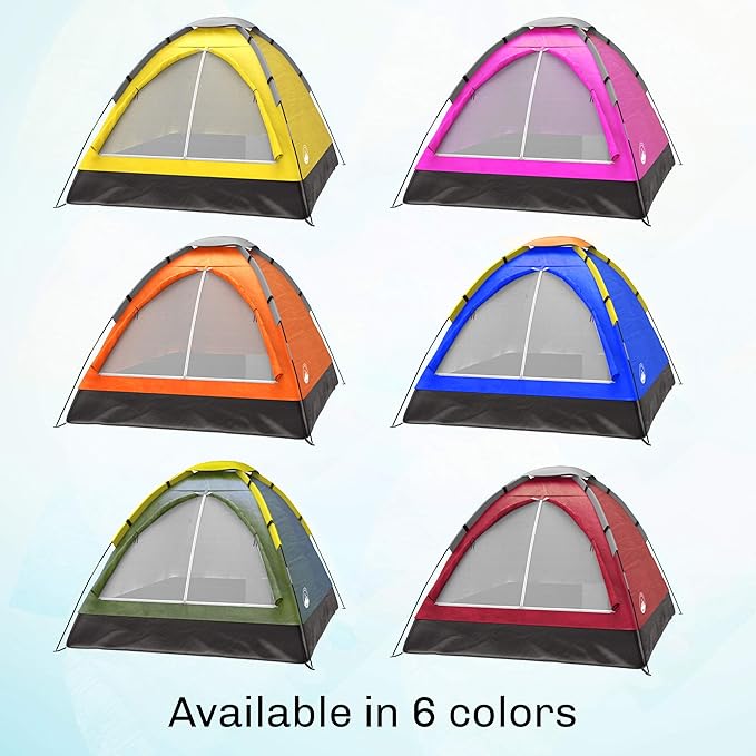 2-Person Dome Tent – Easy Set Up Shelter with Rain Fly and Carrying Bag for Camping
