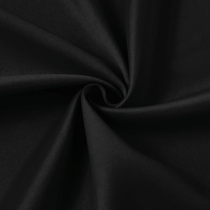 KEQIAOSUOCAI Extra Wide Black Pinch Pleated Curtains 100 x 90, Thermal Insulated Noise Cancelling Living Room Drapes 90 Inches Long, Patio Sliding Glass Door Window Curtain 2 Panels