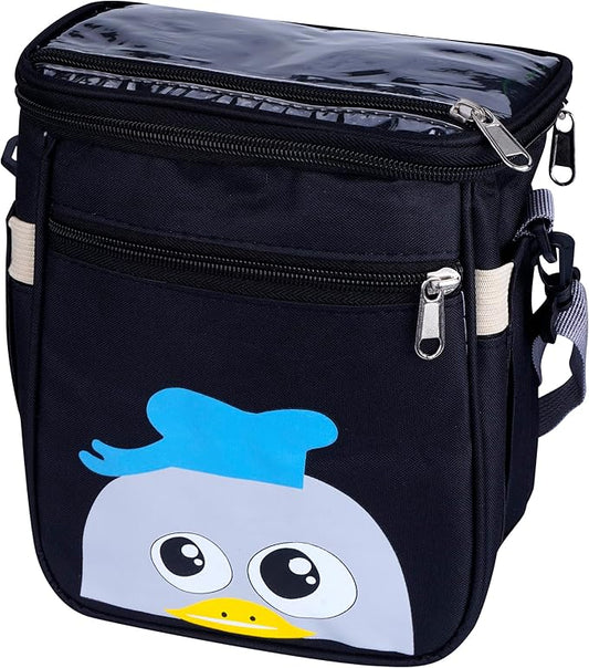 Baby Stroller Organizer Bag,Small Diaper Bag - Universal Stroller Organizer With Insulated Cup Holder,Pocket With Baby Wipes Dispenser,Adjustable Shoulder Strap(Black)