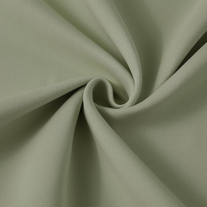KEQIAOSUOCAI Pinch Pleated Curtains Blakcout 108 Inches Long 9 FT Length, Darkening Bedroom Curtains Thermal Insulated Window Treatment Panels Blackout Drapes for Living Room(40 x 108,Sage Green)