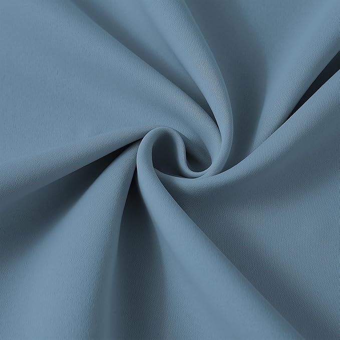 KEQIAOSUOCAI Pinch Pleated Blackout Curtain Drapes for Window 63" L - Triple Weave Energy Saving Thermal Room Divider Blackout Panels for Patio (72" Wide per Panel, 2 Panels, Dusty Blue)