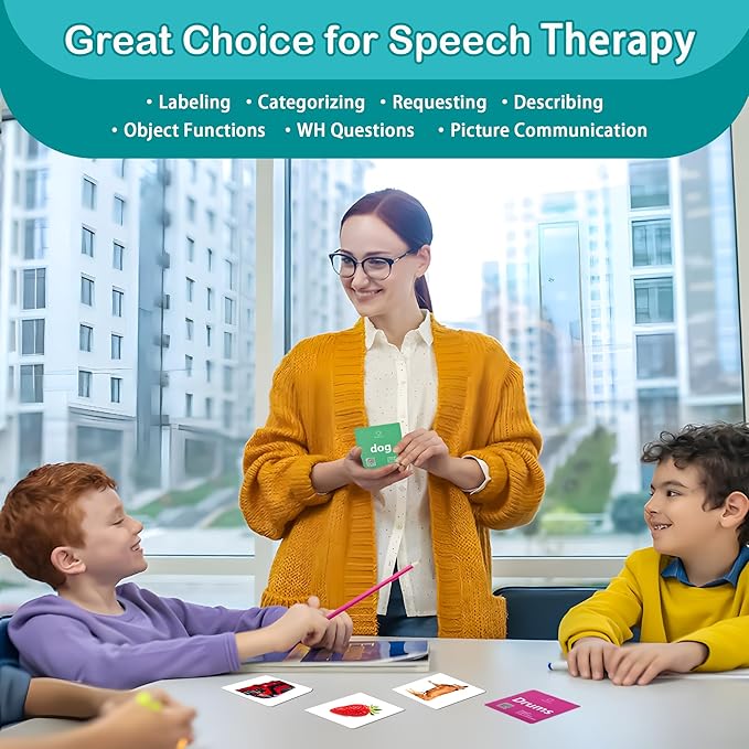 100 Nouns Flashcards, High-frequency Vocabulary Flash Cards for Toddlers 3-4, Intermediate Level Speech Therapy Materials, Sturdy and Durable Picture Cards for Autism Learning and ABA Therapy
