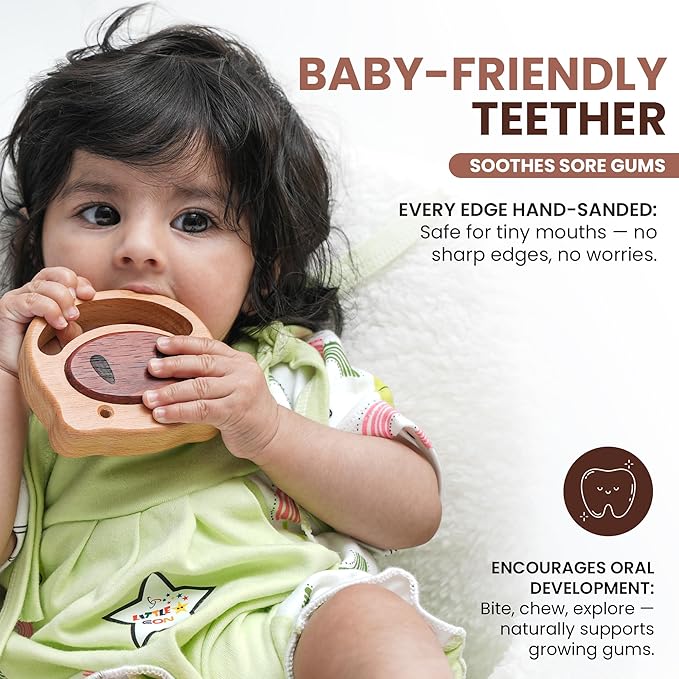 100% Wooden Baby Toy | No Paint, No Plastic | Eco-Friendly Rattle for 0β6 Months