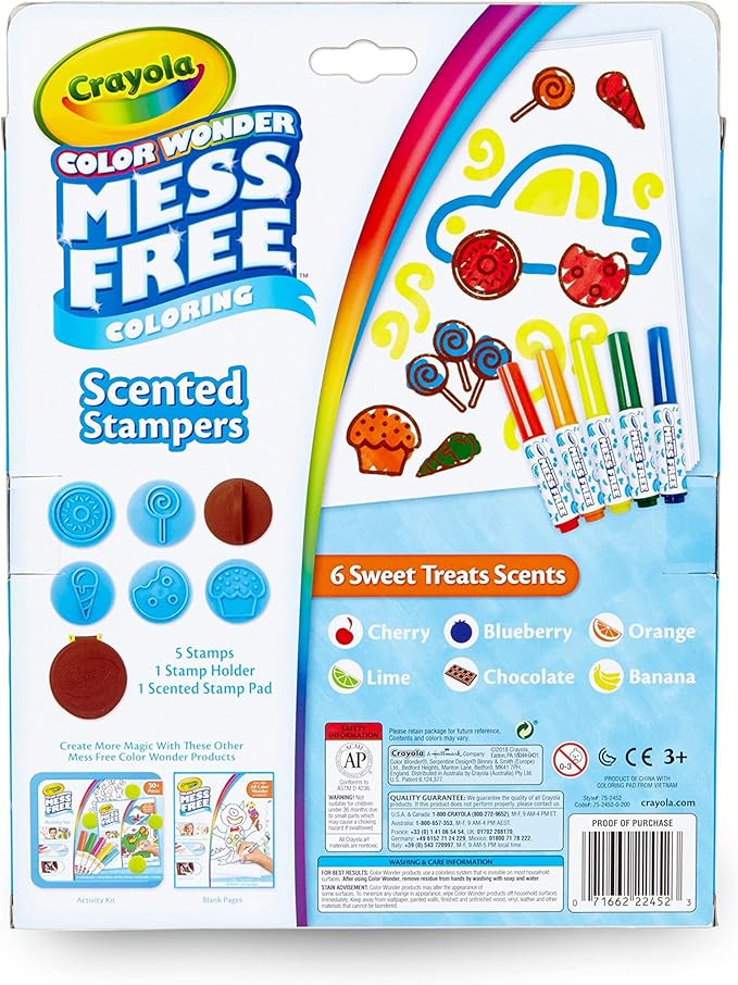 Crayola Color Wonder Scented Markers & Stamps Set, Mess Free Coloring for Toddlers, Gifts for Kids 3+
