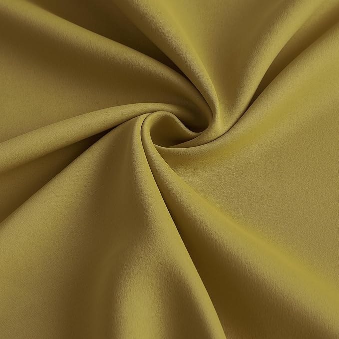 KEQIAOSUOCAI Yellow Pinch Pleated Curtains 102 Inch Length 2 Panels Set Noise Cancelling Window Drapes for Nursery Bedroom Living Room 40x102