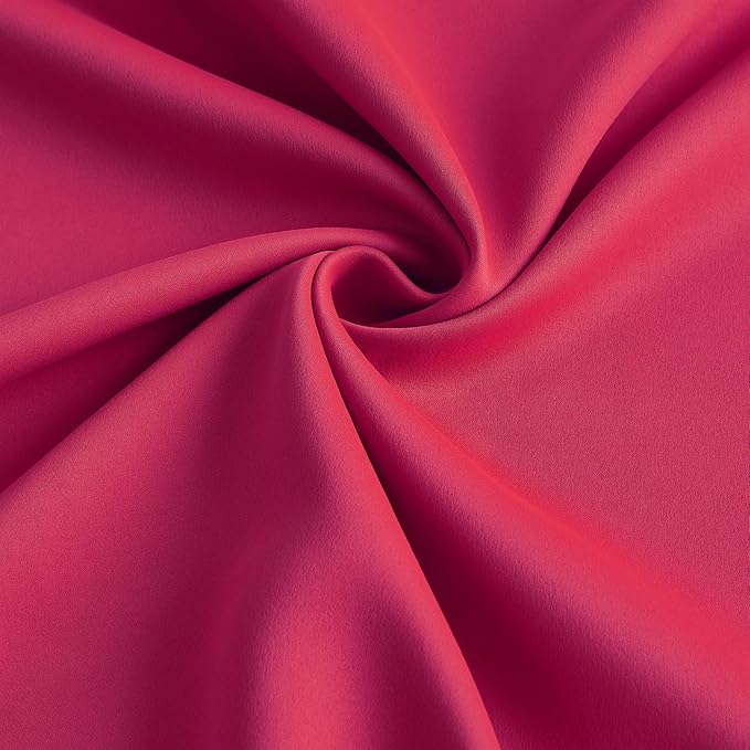 KEQIAOSUOCAI Pinch Pleated Hot Pink Blackout Curtains 63 Inches Long, Sound & Light Reducing Room Darkening Drape for Girl's Bedroom(Hot Pink, 2 Panels, W40 x L63)