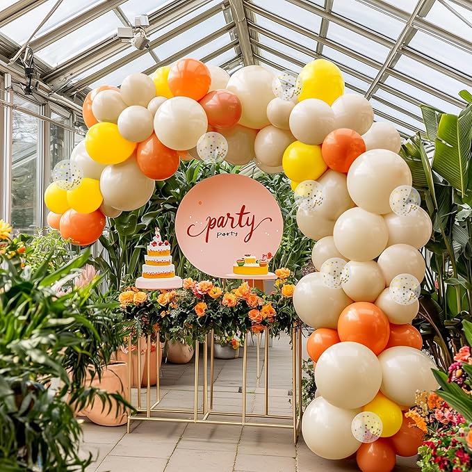 JOYIN 150 Pcs Sand White Balloons, Different Sizes 18 12 10 5 Inch Sand White Latex Balloon Arch Kit with Instruction for Birthday Party Graduation Wedding Holiday Decoration