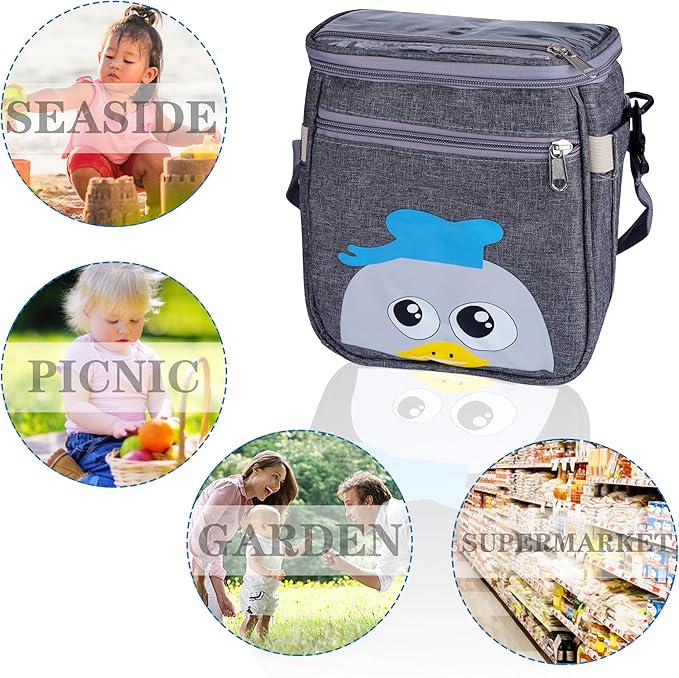 Baby Stroller Organizer Bag,Small Diaper Bag - Universal Stroller Organizer With Insulated Cup Holder,Pocket With Baby Wipes Dispenser,Adjustable Shoulder Strap(Deep Grey)