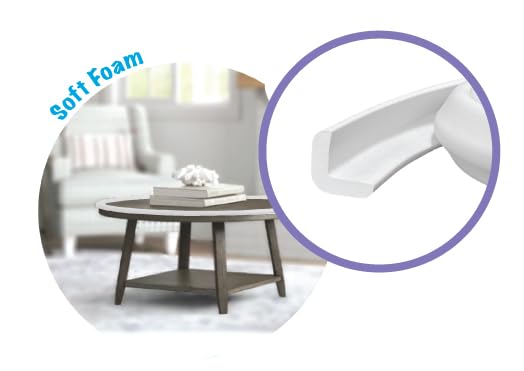 Kidkusion Baby Proof Edge Guards for Safety | Made in The USA | 24 Feet | Off White | Edge Protectors for Furniture, Tables, Fireplaces | Heavy Duty Tape Included