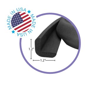 Kidkusion Baby Proof Edge Guards for Safety | Made in The USA | 44 Feet | Black | Edge Protectors for Furniture, Tables, Fireplaces | Heavy Duty Tape Included
