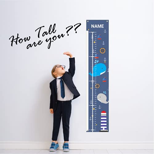 Sungwon Personalized Kids Canvas Growth Chart, Whale