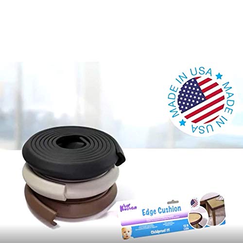 Kidkusion Baby Proof Edge Guards for Safety | Made in The USA | 24 Feet | Off White | Edge Protectors for Furniture, Tables, Fireplaces | Heavy Duty Tape Included