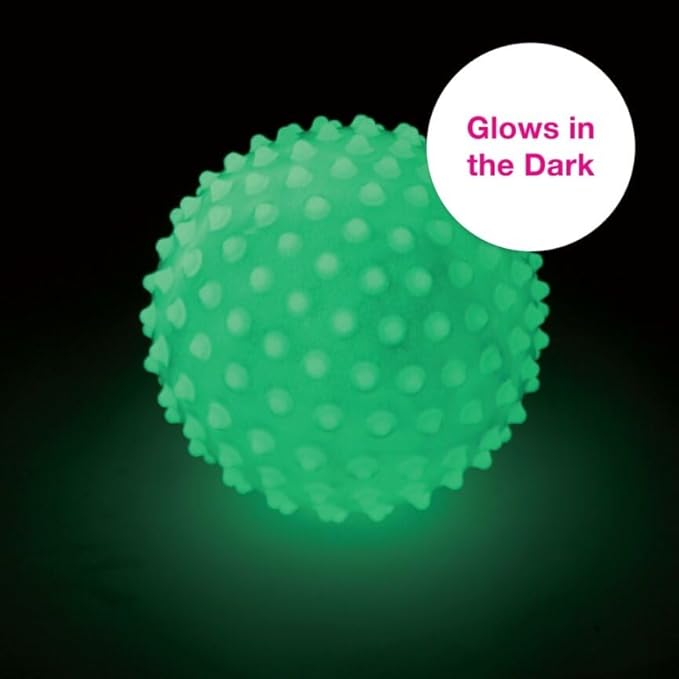 Edushape Original Sensory Ball for Baby - 7" Glow-in-The-Dark Colorful Toddler Ball Helps Enhance Gross Motor Skills for Kids 6 Months & Up