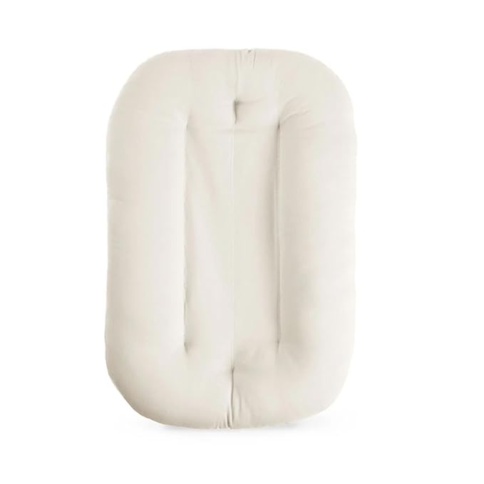 Baby Lounger for Newborn, Bionic Design Baby Lounger, Soft Organic Cotton Breathable Lounger for Infants 0-18 Months (White)