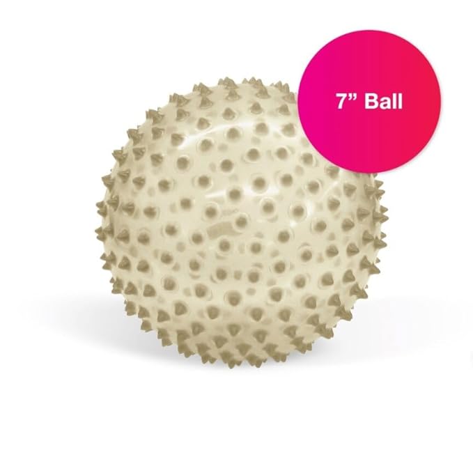 Edushape Original Sensory Ball for Baby - 7" Glow-in-The-Dark Colorful Toddler Ball Helps Enhance Gross Motor Skills for Kids 6 Months & Up