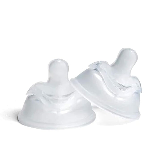 Herobility Double Anti-Colic Silicone Nipples, Baby Bottle Teats, Breast Like Shaped Nipples - Fits Herobility's & Eco Baby Bottles | Pack of 2 (X-Small Size)