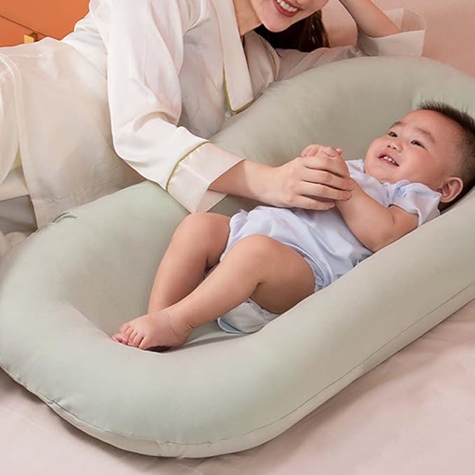 Baby Lounger Pillow, Infant Lounger for 0-24 Months, Soft Cotton and Portable Baby Lounger for Home (Yellow)