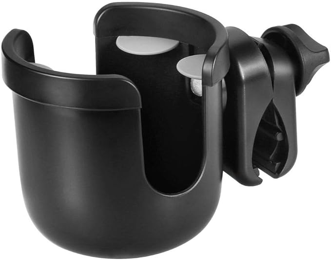 Accmor Stroller Cup Holder, Universal Cup Holder, Bike Cup Holder, 360° Rotatable Large Caliber Drinks Holder for Stroller, Bike, Wheelchair, Walker, Black