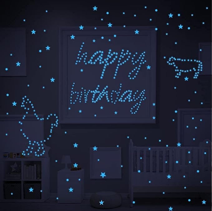 Glow in The Dark Stars for Ceiling,Star Decorations for Bedroom,Kids Boys Girls Room Decor,Cool Things for Your Play Room,Wall Stickers for Bedroom,Wall Decorations