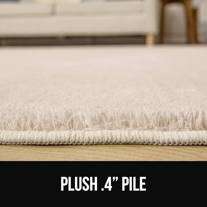 GORILLA GRIP Ultra Soft Washable Area Rug, Stain and Slip Resistant Plush Thick Carpet for Bedroom Living Room, No Shed Floor Rugs, Pet Friendly, Dorm Essentials, Kids Nursery Home Decor 4x6 Dark Gray