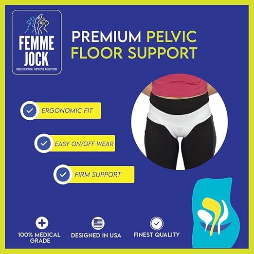 Patented Pelvic Orthotic Support Belt For Women ― Uterus Girdle for Prolapsed Bladder, Vulvar Varicosities, Postpartum Recovery, Symphysis Pubis, Dysfunction | Low Waist - WHITE - M